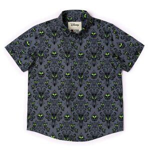 NWT  Disney Haunted Mansion wall pattern eyes Mens Shirt XXL 2XL